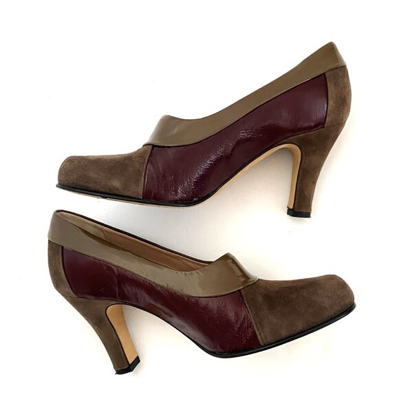 Anyi Lu Pumps Suede Patent Leather Made in Italy - Picture 10 of 15
